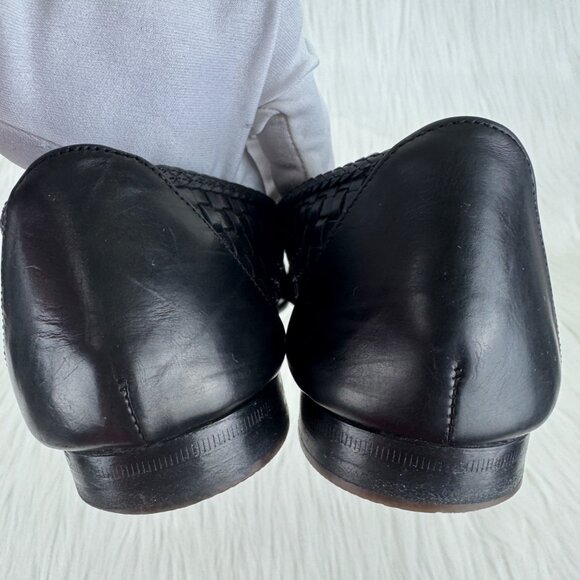 WMNS Cole Haan Megan Woven Leather Tassel Loafers Flats Sz 9B  Blk W3507 ITALY - Picture 6 of 10